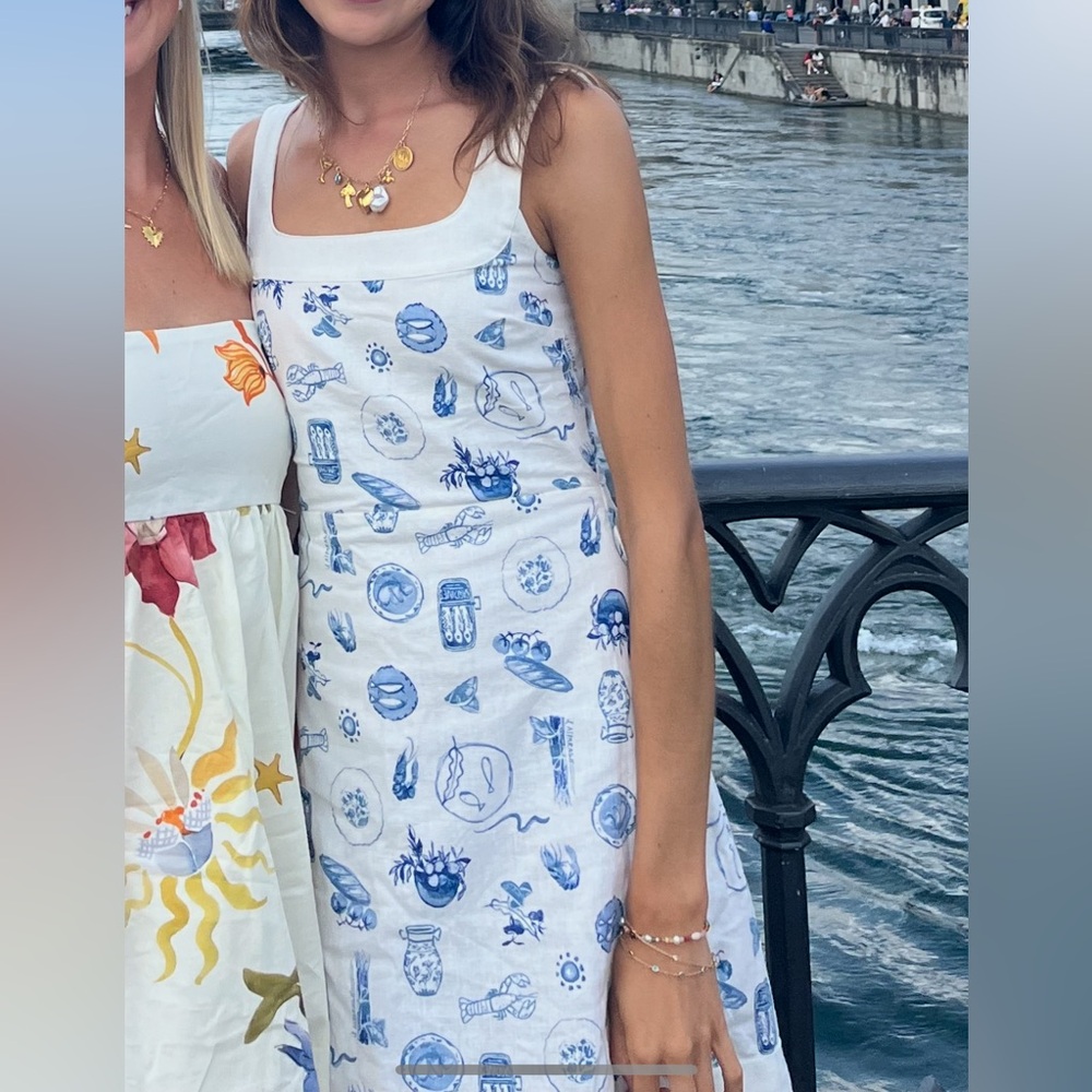 Abercrombie & Fitch White and Blue Dress